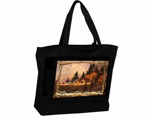 Tote Bag XXL Travel Poster Visit Appalachians, Asheville, NC