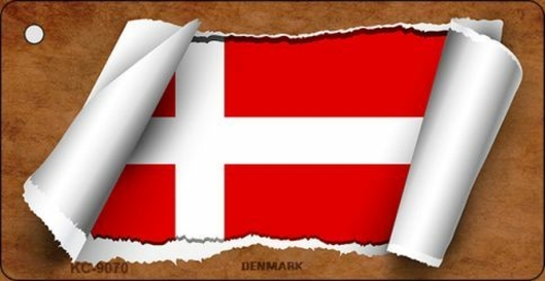 Smart Blonde KC-9070 Denmark Flag Scroll Novelty Key Chain