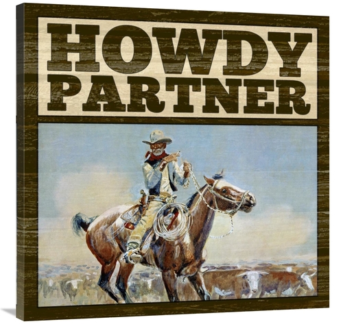 Global Gallery GCS-394757-3636-142 36 x 36 in. Western - Howdy Partner