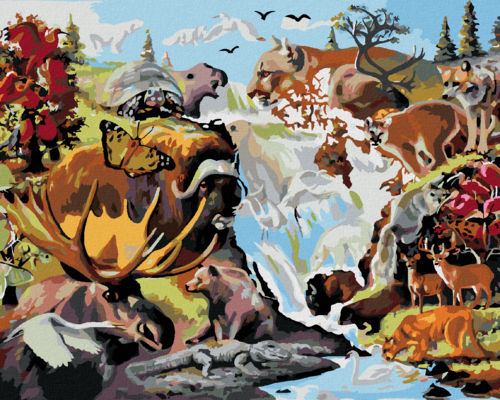 Zuty - Paint by Numbers - ANIMALS HIDDEN IN A PAINTING (D. RUSTY