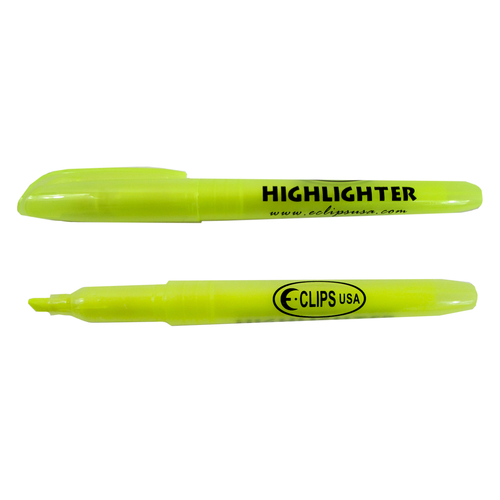 E-Clips Highlighter - Single - 500 Count, 5", Yellow