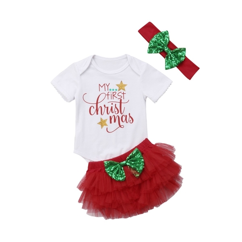 Newborn Baby Girl Xmas Outfits Clothes Tops