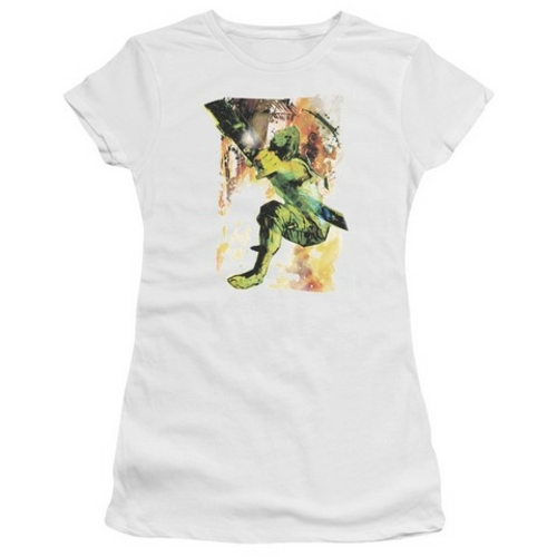 Jla-Painted Archer Short Sleeve Junior Sheer Tee, White - 2X