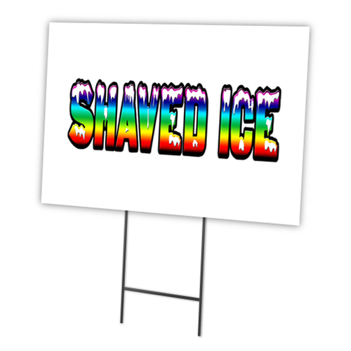 SignMission C-1216-DS-Shaved Ice 12 x 16 in. Shaved Ice Yard Sign & St