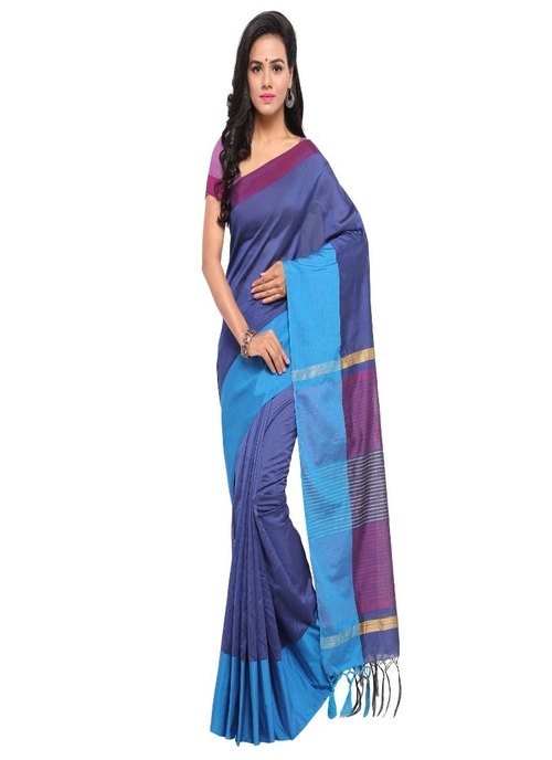 Generic Women's Cotton Silk Saree (Multi, 5-6