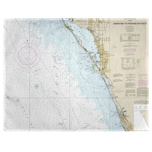 Betsy Drake PM11424V Venice, FL Nautical Map Place Mat, 14 x 1