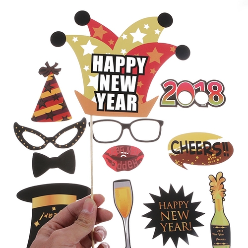 1 set Popular Happy Year Photo Booth Props Eve