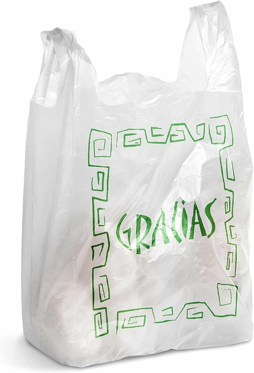 Pack of 1000 Gracias Plastic Bags 11.5 x 6.5 x 21. Carry-Out T-Shirt