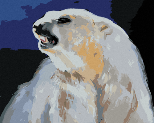 Zuty - Paint by Numbers - ANGRY POLAR BEAR (D. RUSTY RUST), 40x50 cm