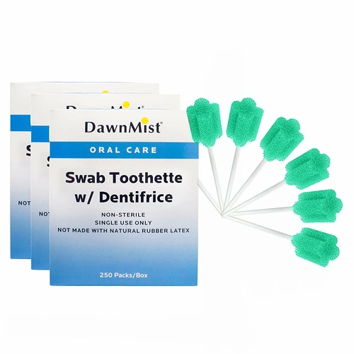 Dukal Oral Swabsticks. Case of 1000 Oral care sponges. Untreated Mouth