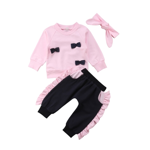 Newborn Kids Baby Girl Bowknot Tops