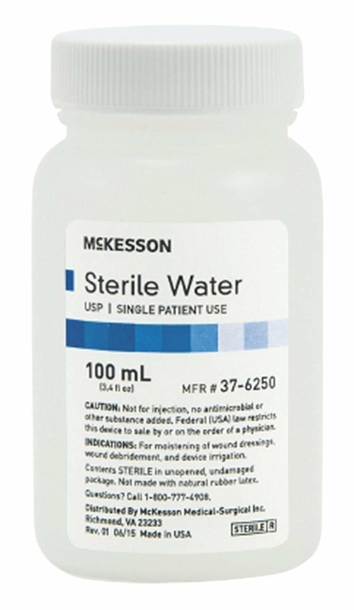 McKesson Steril Water 100 mL 48 Bottles of Irrigation Solution for