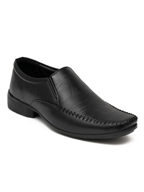 Solid Slip On Formal Shoes Black