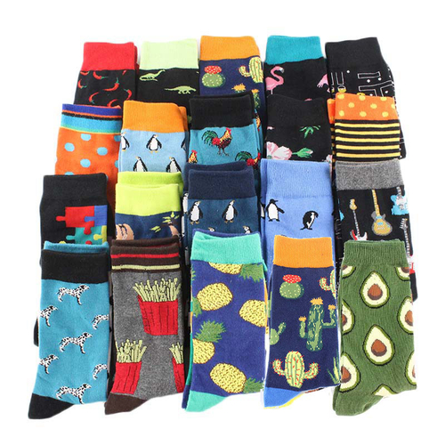 Snack pattern Harajuku happy socks men's funny