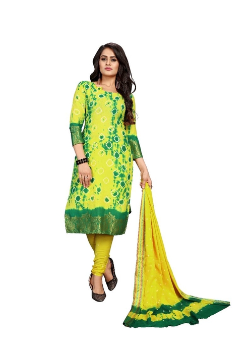 Generic Women's Cotton Salwar Material (Yellow,