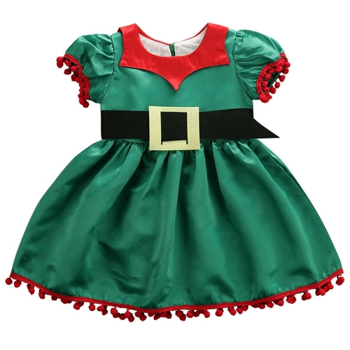 Girl Christmas Dress Kid Newborn Baby Girls Green