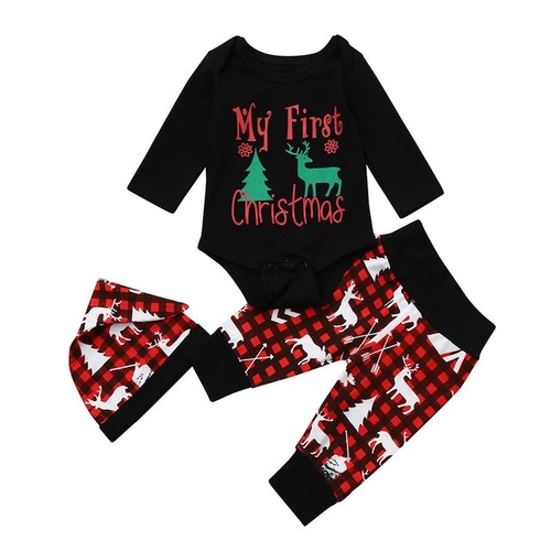 Xmas Newborn Baby Boy Girl Christmas Letter Romper