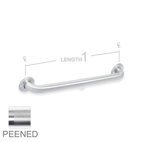 AJW UG3X-A16 16 In. Concealed Snap Flange Grab Bar- Peened Grip - Conf