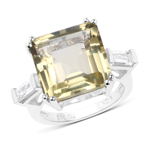 11.45 Carat Genuine Lemon Quartz and White Topaz .925 Sterling Silver