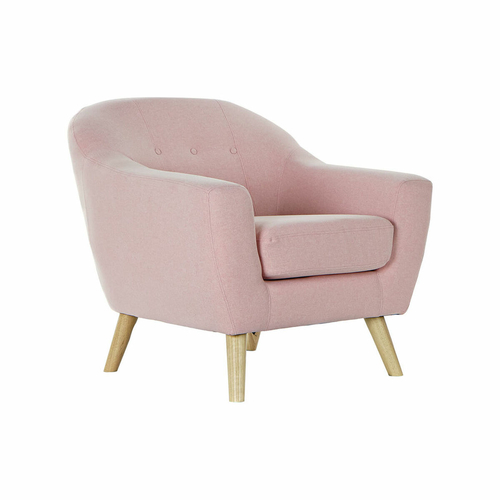 Armchair DKD Home Decor 8424001799367 Rubber wood Light Pink 81 x 80 x