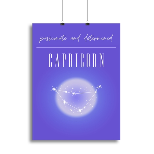 Capricorn Zodiac Energy Art Canvas Print or Poster