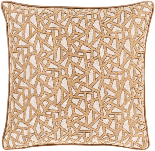 Surya BMG006-2222 22 x 22 in. Biming Woven Pillow Cover, Tan, 