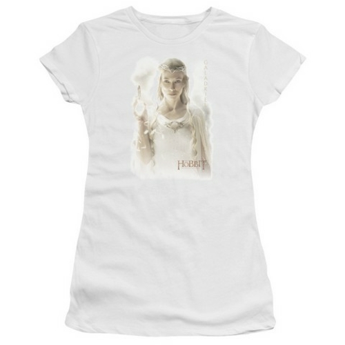 Trevco Hobbit-Galadriel Short Sleeve Junior Sheer Tee- White - XL