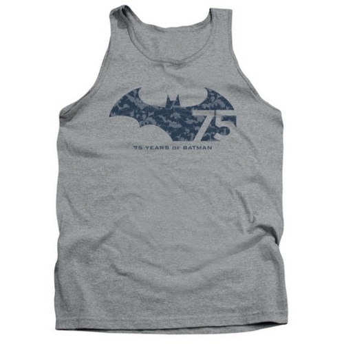Trevco Batman-75 Year Collage - Adult Tank Top - Athletic Heather- Ext