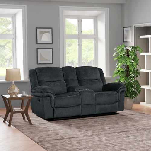 Home Theater Seating Manual Reclining Sofa with Hide-Away Storage, Cup