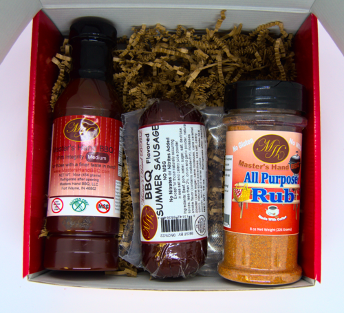 Red Gift Set (Med BBQ, BBQ Sausage, All Purpose Rub)
