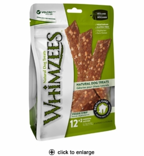 Parag 154094 Veggie Strip Dog Treats - Medium, 14 Pieces