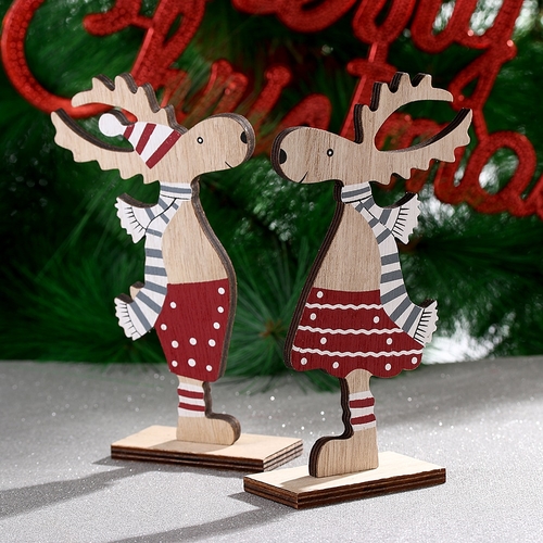 1PC Christmas Natural Painted Xmas Elk