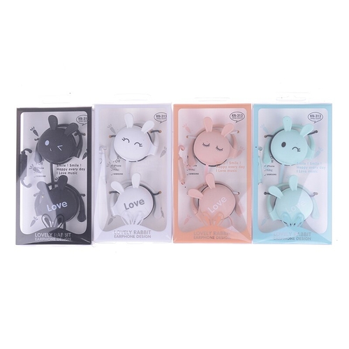 Cartoon Rabbit Ear Hook Wired Earphone Sport