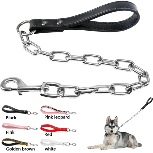 Durable Dog Chain Leash Small Large Dogs Walking