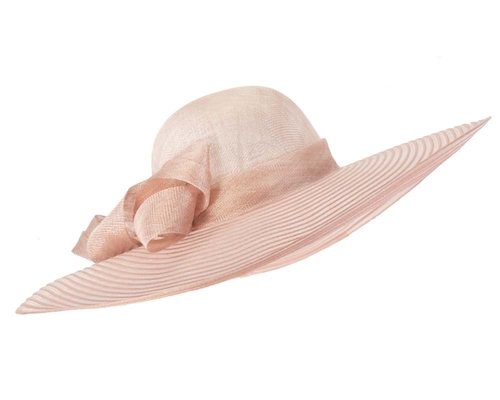 Peach wide brim fashion hat