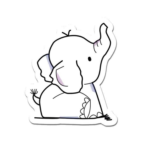 MightySkins D-DC-3-99779 Lil Elephant 3 in. Laptop Sticker Decal Cute 