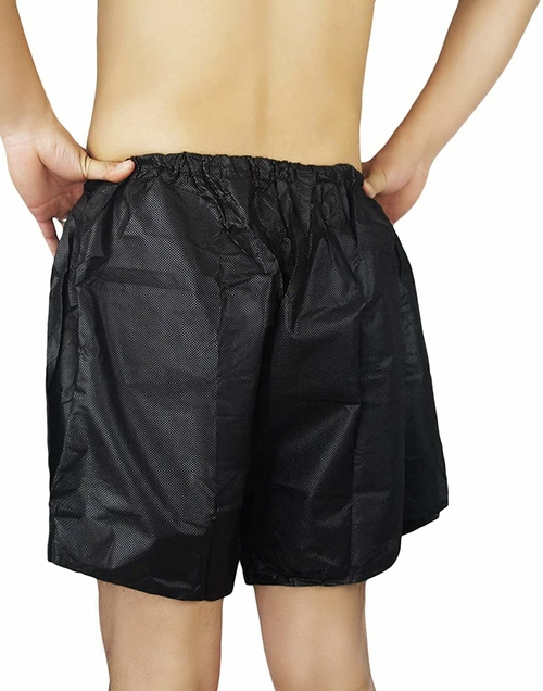Polypropylene Boxers. Disposable Underwear Black. Unisex 0.19 mm