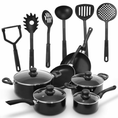 16 Piece Cookware Saucepan Set with Lids Nonstick