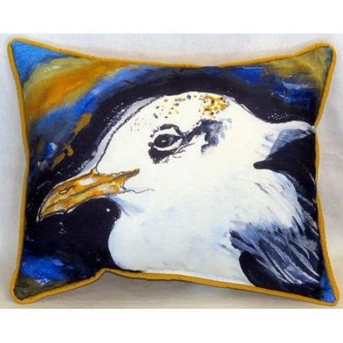 Betsy Drake ZP295 Gull Portrait Left Indoor & Outdoor Throw Pillow- 20