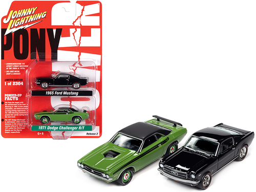 1971 Dodge Challenger R/T Green and 1965 Ford Mustang Fastback Black