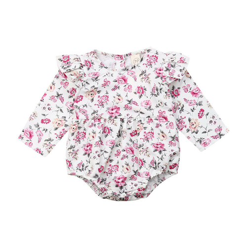 Lovely Infant Baby Girl Flowers Bodysuits Long