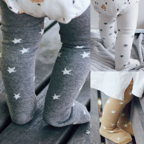 Fashion Kids Baby Girls Star Print Cotton Tights