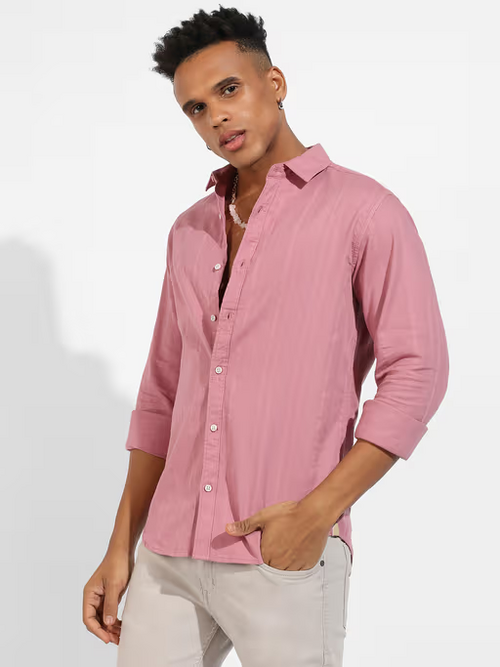 Men'S Full Sleeve Solid Cotton Blend Shirt For Men (Size-L)