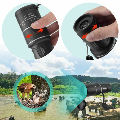 40x60 Day Night Vision HD Optical Monocular Hunting Camping Handheld