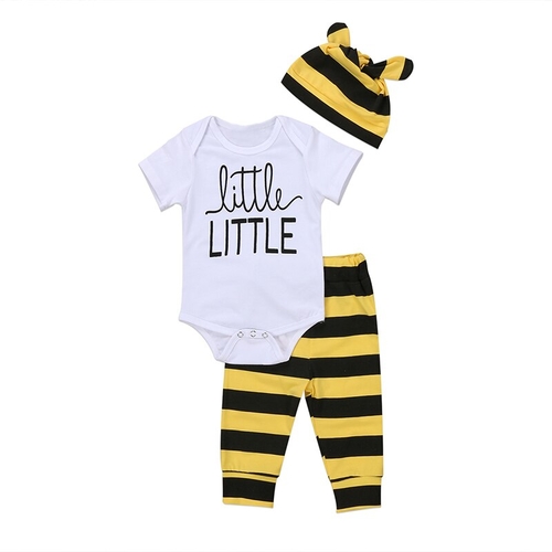 Summer Newborn Baby Boy Girl Cotton Letter Print