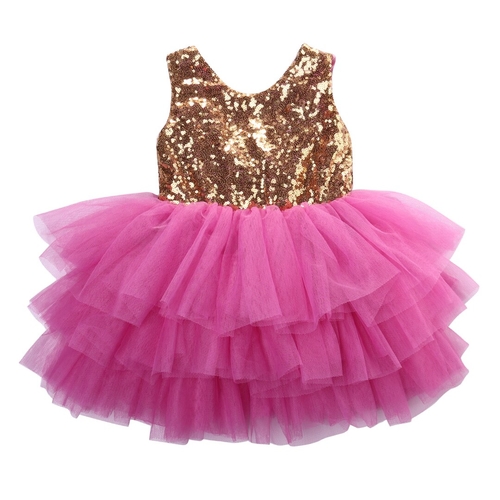 Sequins Toddler Kids Girls Round Neck Sleeveless