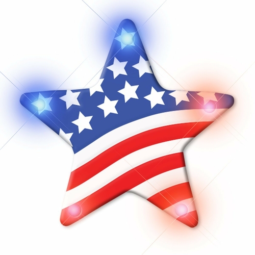 Blinkee 4035000 USA Star Flashing Body Light Lapel Pins