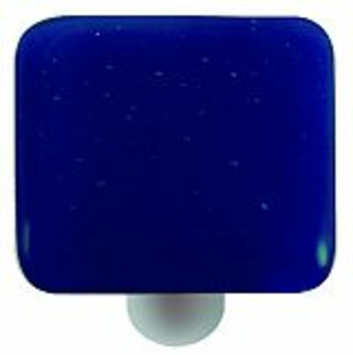 Hot Knobs HK1031-KA Deep Royal Blue Square Glass Cabinet Knob - Alumin