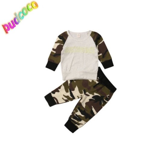 Newborn Kids Baby Boy Girl Tops T-Shirt Camo