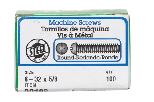 Hillman 90182 8-32 x 0.625 in. Zinc Plated Combination Phillips Slotte